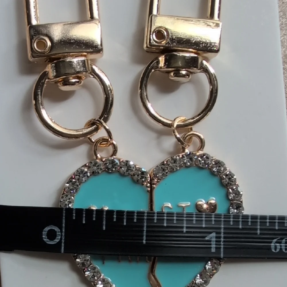 Gold and Blue Best Friends Friendship Heart Zipper Pulls Charms